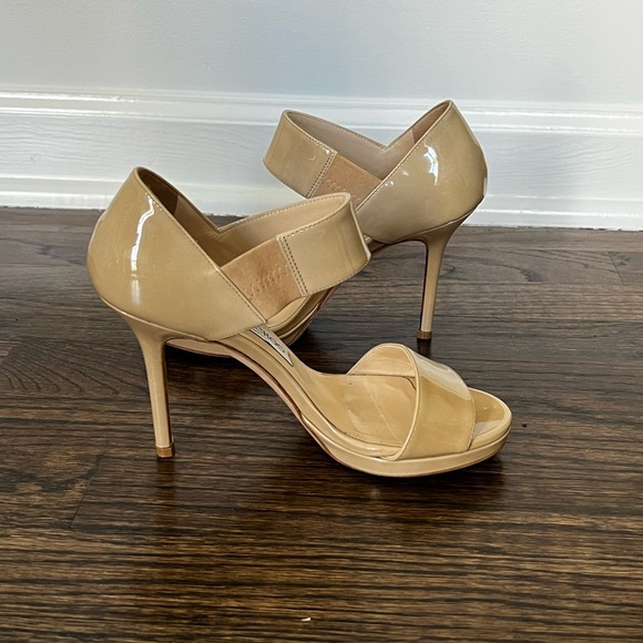 Jimmy Choo Open Toe neutral colored heals - Picture 6 of 13
